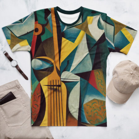 Vibrant Abstract Picasso Style All Over Print T-Shirt – eye-catching full print casual top