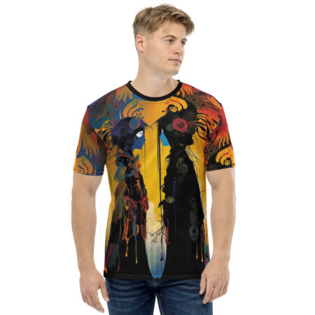 Bold Abstract Surreal Colorful Silhouette People All Over Print – high-quality graphic streetwear t-shirt