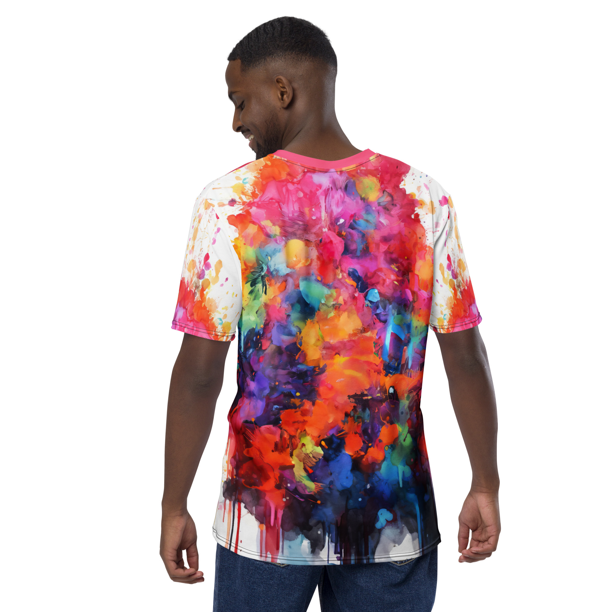 Abstract Splash Gorilla Ape Uni-Sex All Over Print T-Shirt #4 - Image 5