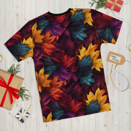 Comfortable Autumn Colorful Leaves V1 Uni-Sex T-Shirt – breathable cotton all-over design
