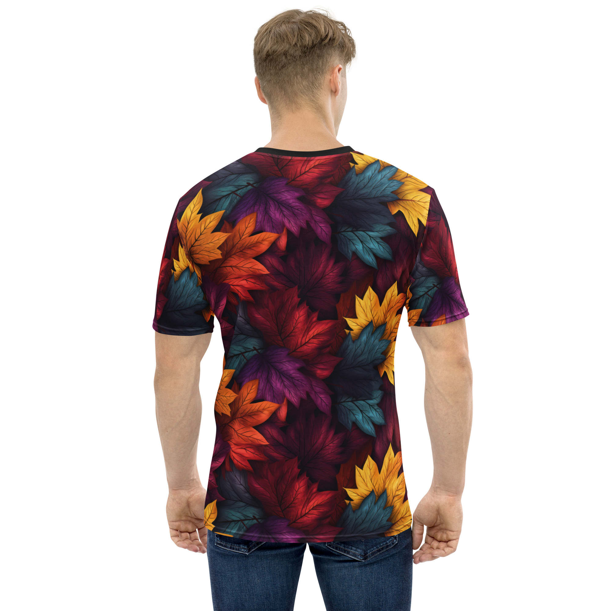 Autumn Colorful Leaves V1 Uni-Sex T-Shirt - Image 4