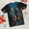 Vibrant Monster Running Through Street Uni-Sex T-Shirt – eye-catching full print casual top