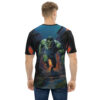 Vibrant Monster Running Through Street Uni-Sex T-Shirt – eye-catching full print casual top