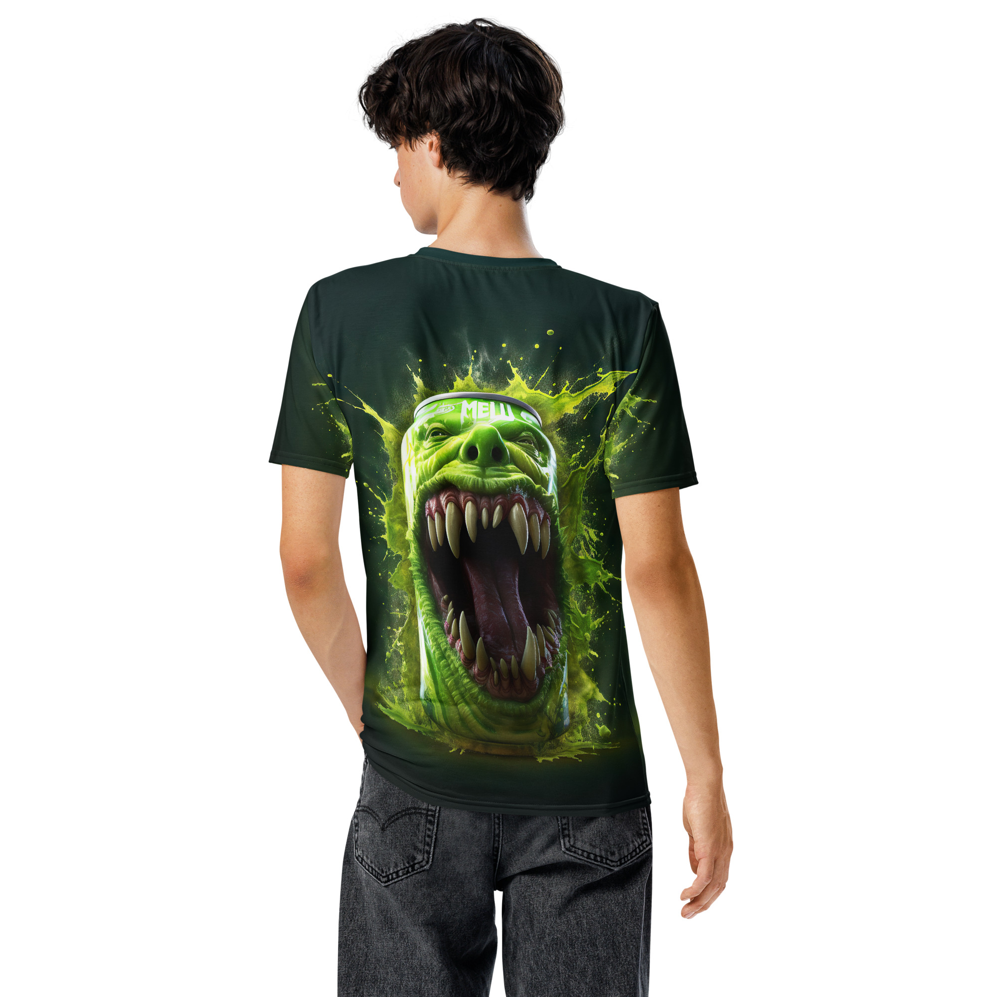 Comfortable Monster Can Energy Drink All Over Print T-Shirt – breathable cotton all-over design
