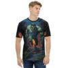 Vibrant Monster Running Through Street Uni-Sex T-Shirt – eye-catching full print casual top