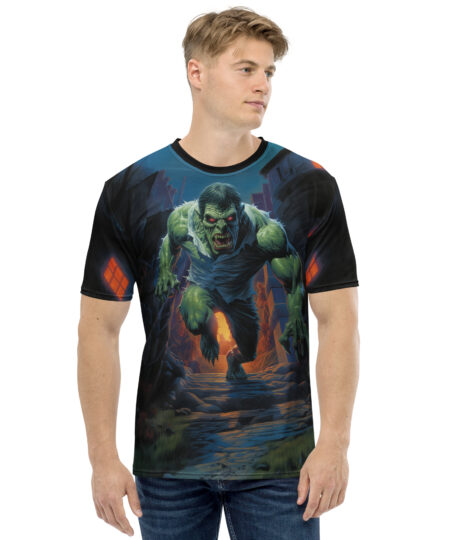 Monster Running Through Street Uni-Sex T-Shirt