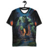 Vibrant Monster Running Through Street Uni-Sex T-Shirt – eye-catching full print casual top