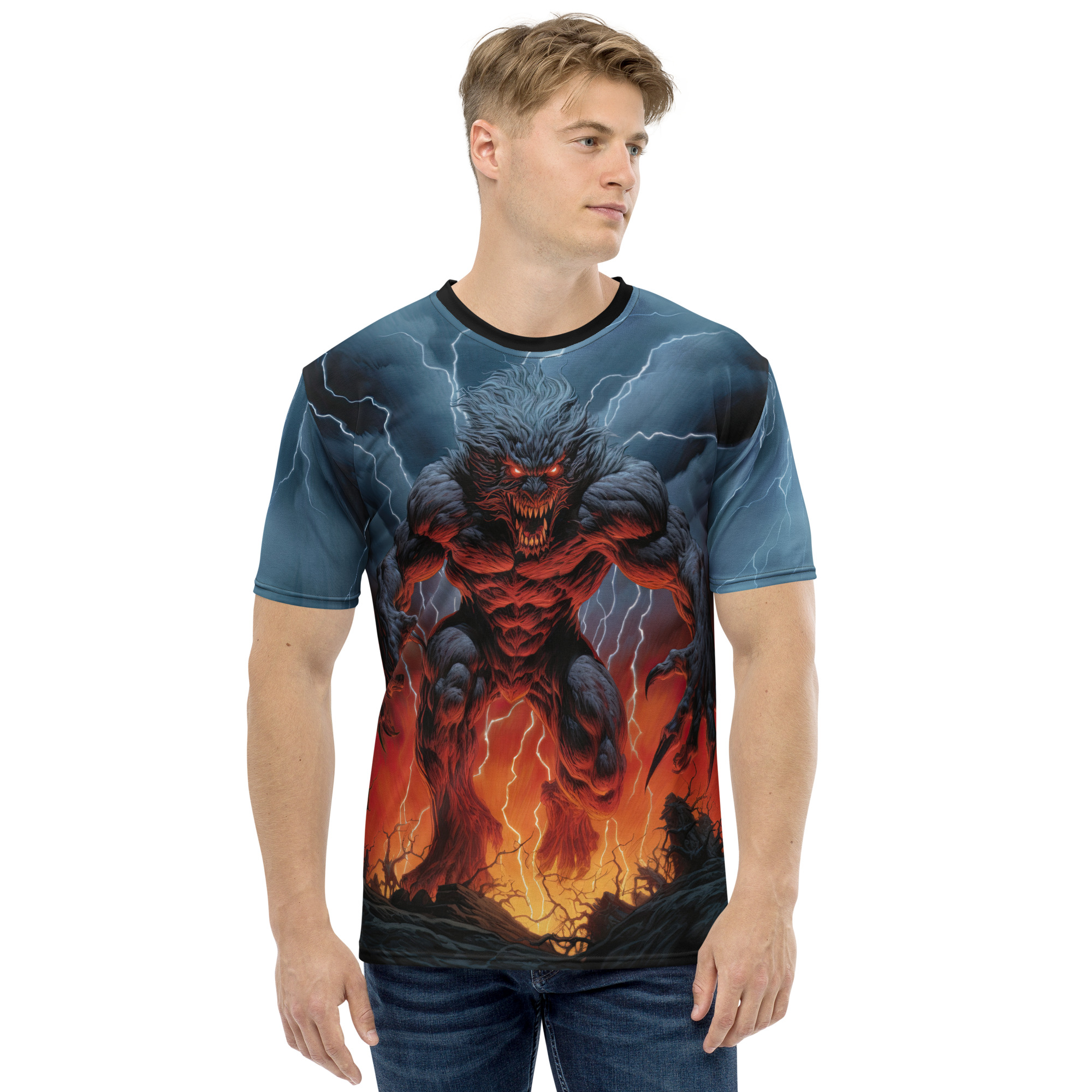 Scary Wolf Style Monster Uni-Sex T-Shirt - Toastedstyles.com All Over Print T-Shirts