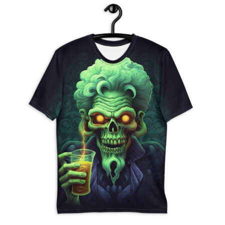 Bold Neon Scientist Skull Uni-Sex All Over Print T-Shirt V4 – high-quality graphic streetwear t-shirt