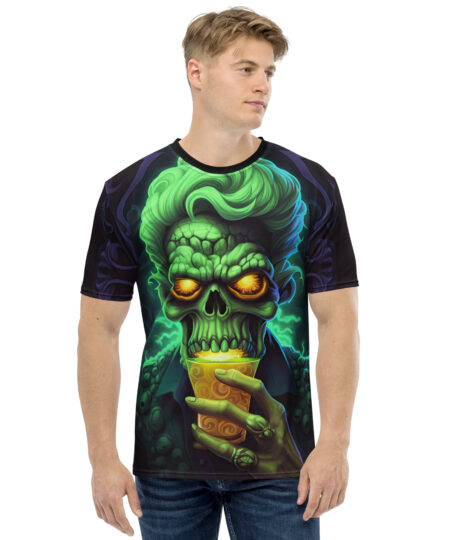 Neon Scientist Skull Uni-Sex All Over Print T-Shirt V3