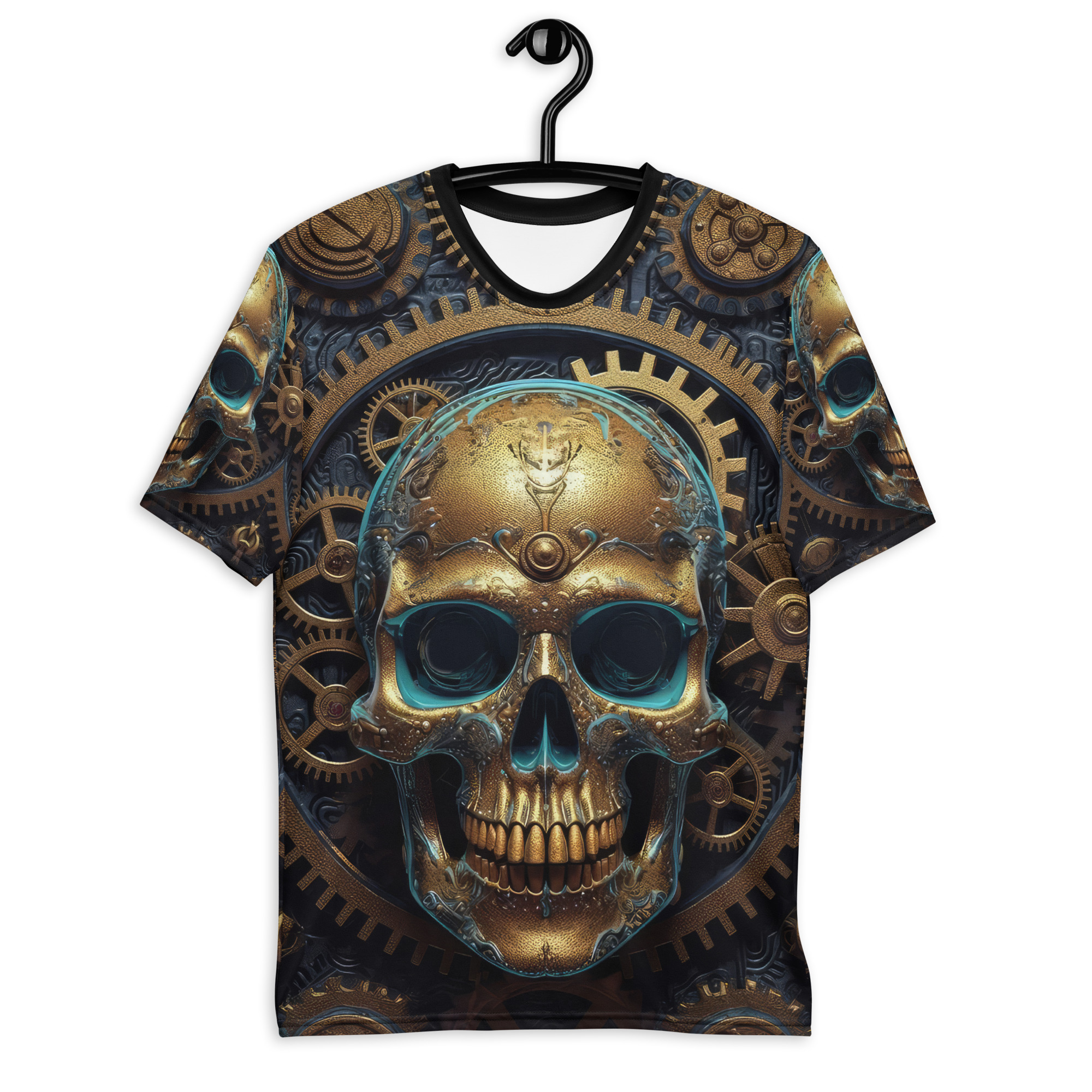 Premium Steampunk Skull All Over Print Uni-Sex T-Shirt 1 – soft all-over print unisex tee
