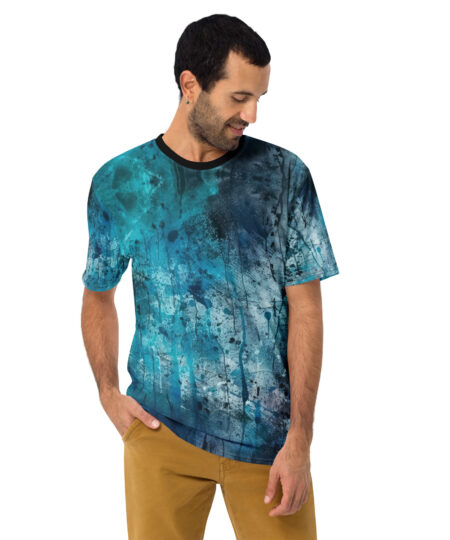 Blue Cracked Weathered All Over Print Uni-Sex T-Shirt