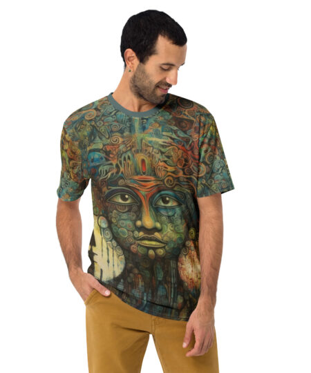 Abstract Face Design All Over Print Uni-Sex T-Shirt
