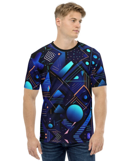 Blue Geometric Pattern #4 All Over Print Uni-Sex T-Shirt