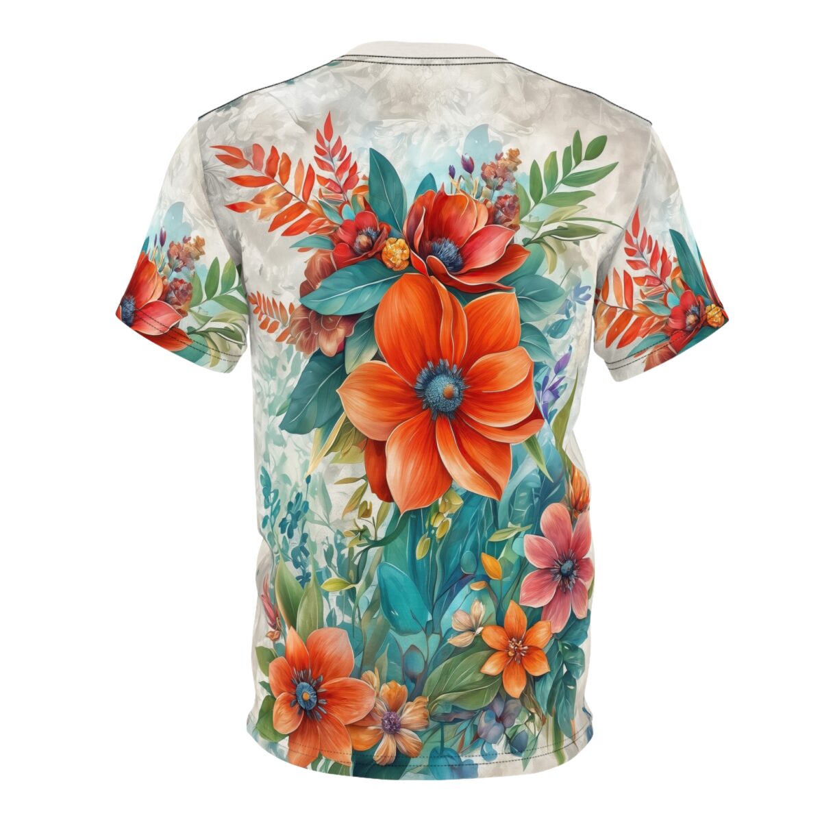 Floral Unisex All Over Print Tee Design 3 - Image 13