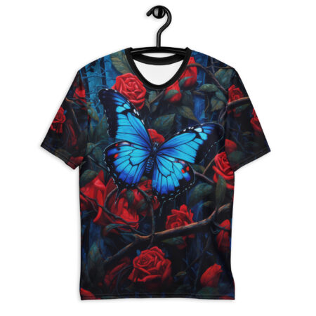 Stylish Beautiful Blue Butterfly All Over Uni-Sex T-Shirt v2 – durable everyday unisex apparel