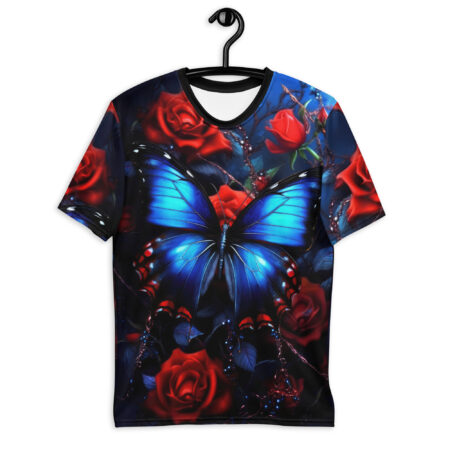 Comfortable Beautiful Blue Butterfly All Over Uni-Sex T-Shirt v1 – breathable cotton all-over design