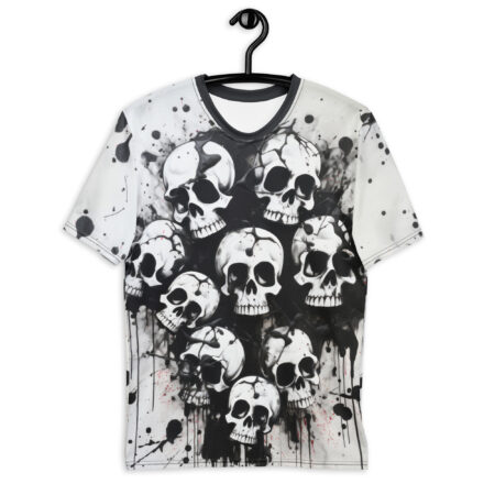 Stylish Black And White Skulls Abstract Painting Uni-Sex Graphic T-Shirt 1 – durable everyday unisex apparel