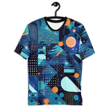 Premium Blue Geometric Pattern #1 All Over Print Uni-Sex T-Shirt – soft all-over print unisex tee