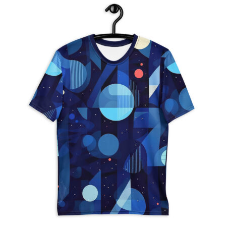 Vibrant Blue Geometric Pattern #2 All Over Print Uni-Sex T-Shirt – eye-catching full print casual top