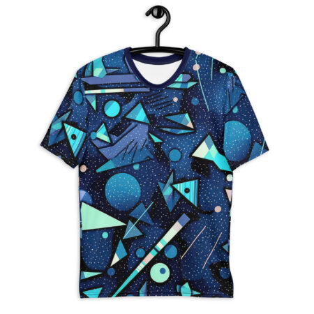 Stylish Blue Geometric Pattern #3 All Over Print Uni-Sex T-Shirt – durable everyday unisex apparel
