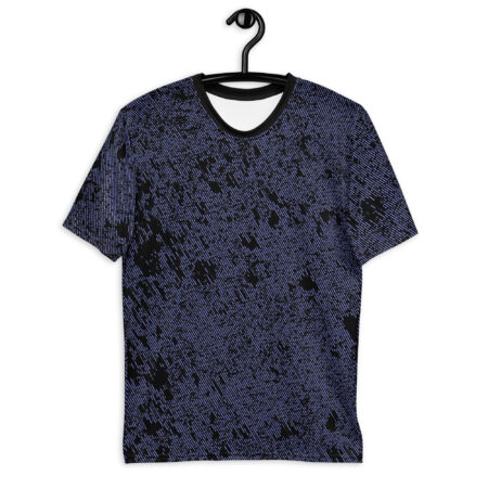 Comfortable Blue Lined Distressed All Over Print T-Shirt – breathable cotton all-over design
