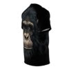 A detailed chimpanzee face with realistic fur adorns this full print shirt.