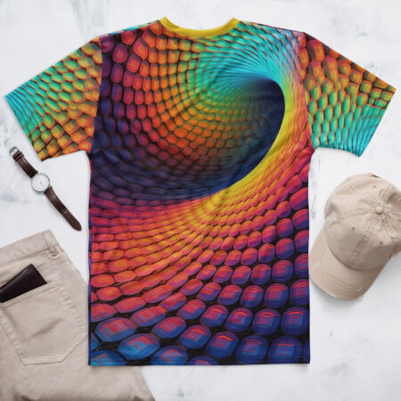 Bold Colorful Spiral Vortex All Over Print Uni-Sex T-Shirt – high-quality graphic streetwear t-shirt