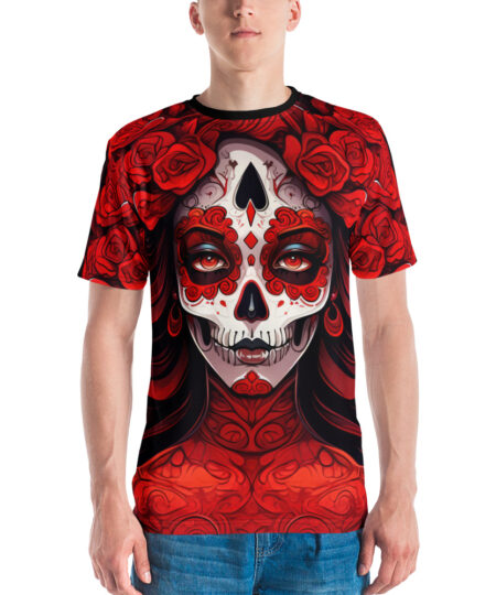 La Calavera Catrina Red Uni-Sex All Print T-Shirt V2