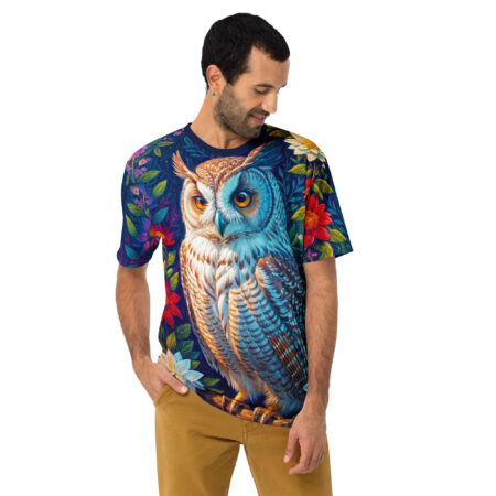 Premium Owl And Flowers Uni-Sex All Print T-Shirt – soft all-over print unisex tee