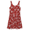 Stylish Red Flower Skater Dress - Floral Pattern – soft and breezy skater dress