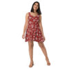 Stylish Red Flower Skater Dress - Floral Pattern – soft and breezy skater dress