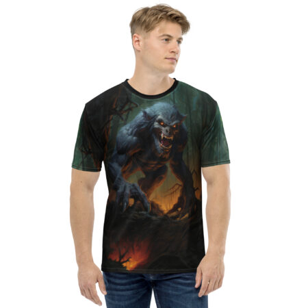 Vibrant Werewolf IN Forest Uni-Sex T-Shirt – eye-catching full print casual top