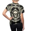 Women's Skull Baroque Tee — Gothic Floral All-Over Print