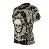 Women's Skull Baroque Tee — Gothic Floral All-Over Print