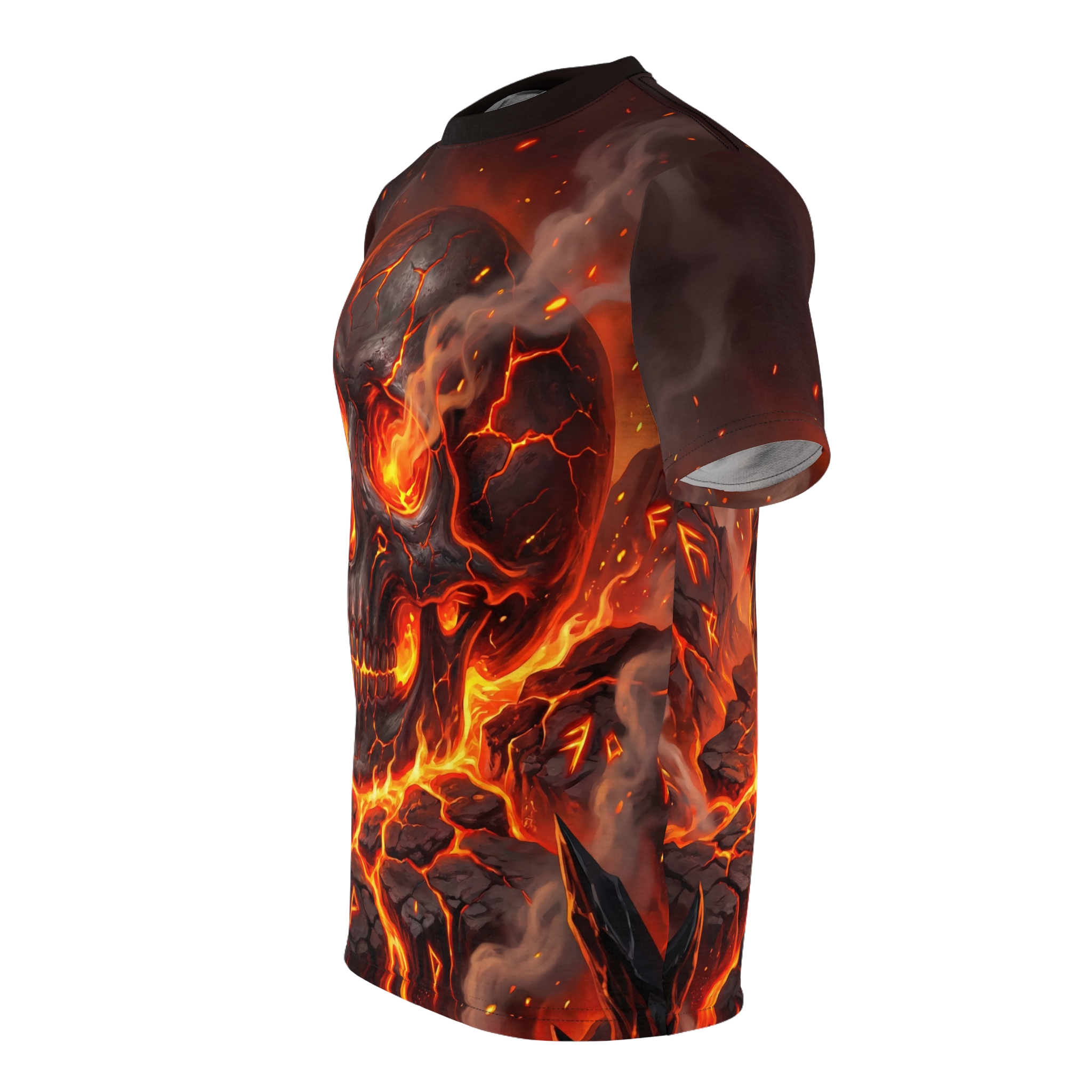 Flaming Skull All-Over Graphic Tee - Image 4