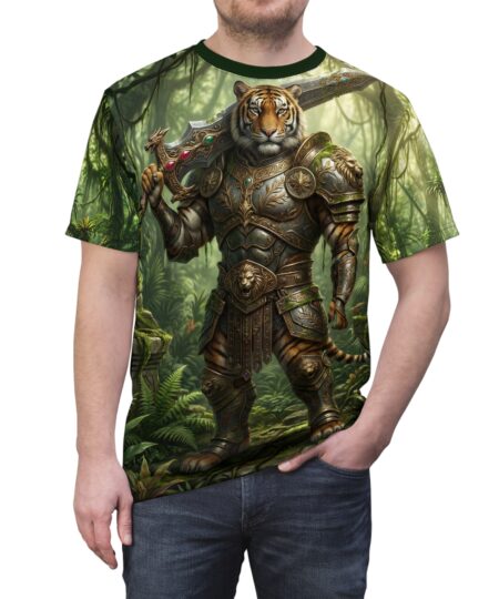 Tiger Warrior T-Shirt — Fantasy Jungle Armor All-Over Print