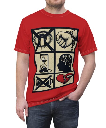 Graphic Tee — Smartphone Addiction Vintage Icon Panel Design