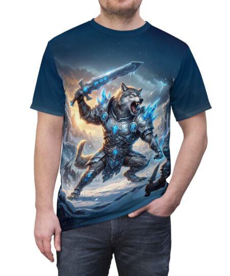 Armored Wolf Warrior Tee — Fantasy Ice Knight All-Over Print