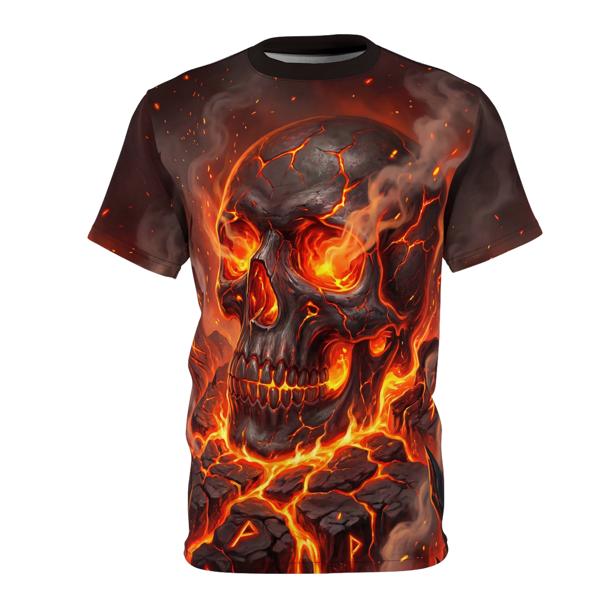 Flaming Skull All-Over Graphic Tee - Image 3