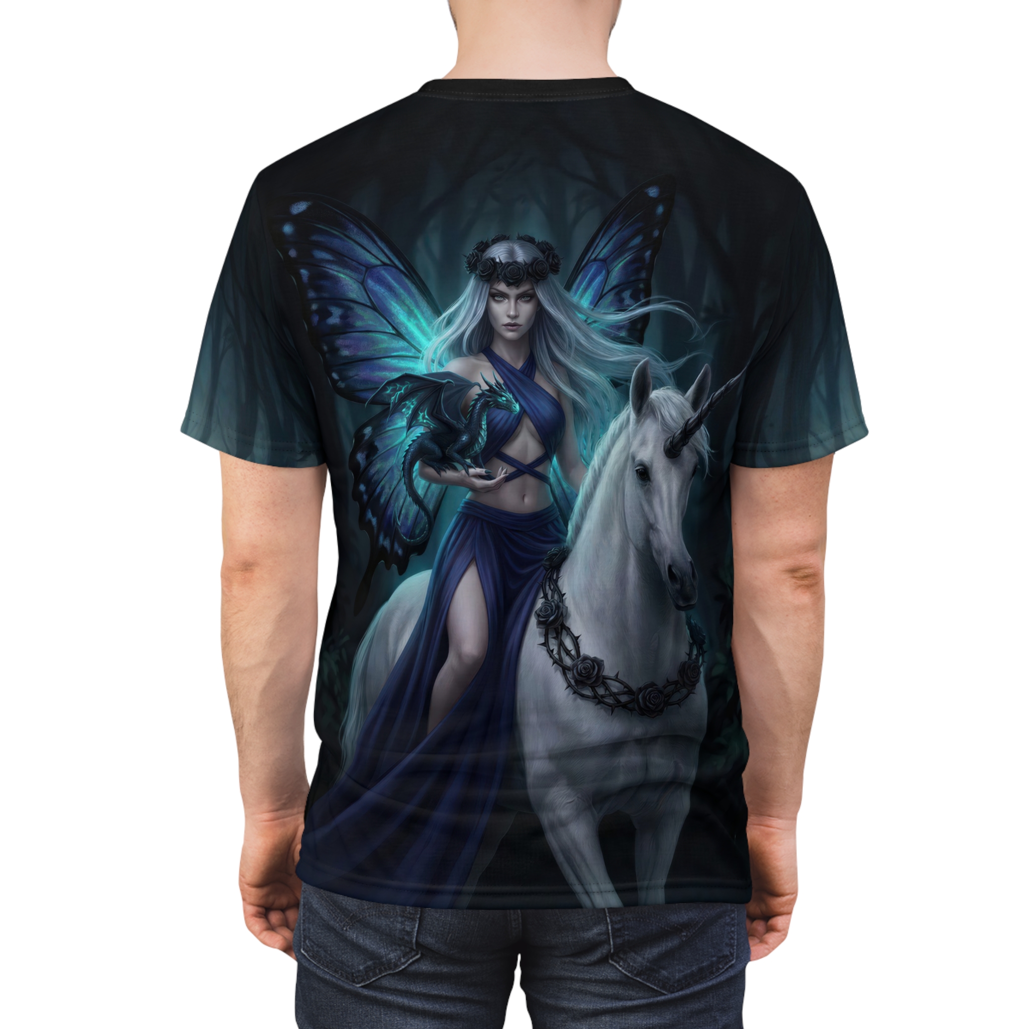 Mystic Fairy & Unicorn Tee — Fantasy Gothic AOP Shirt - Image 2