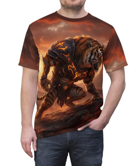 Tiger Warrior Graphic Tee — Fantasy Battle Armor All-Over Print