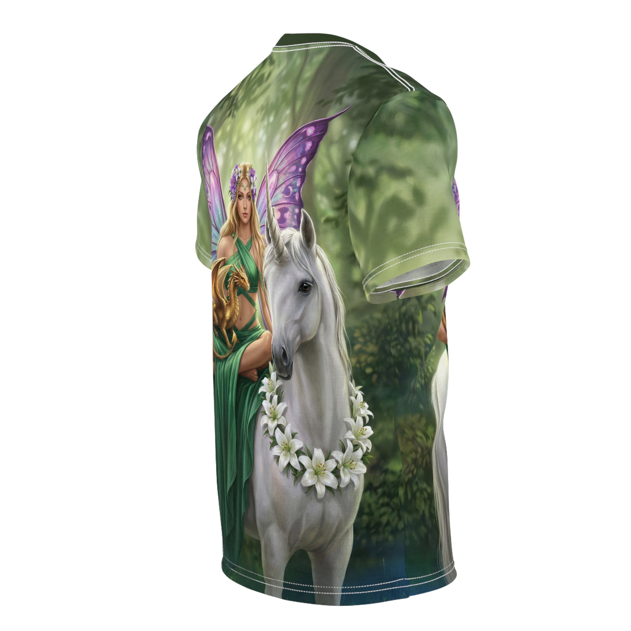 Fairy and Unicorn All-Over Print Tee — Enchanted Forest Fantasy Shirt - Image 4
