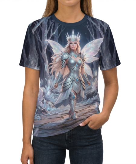Ice Fairy Graphic Uni-Sex Tee — Crystal Forest Fantasy All-Over Print