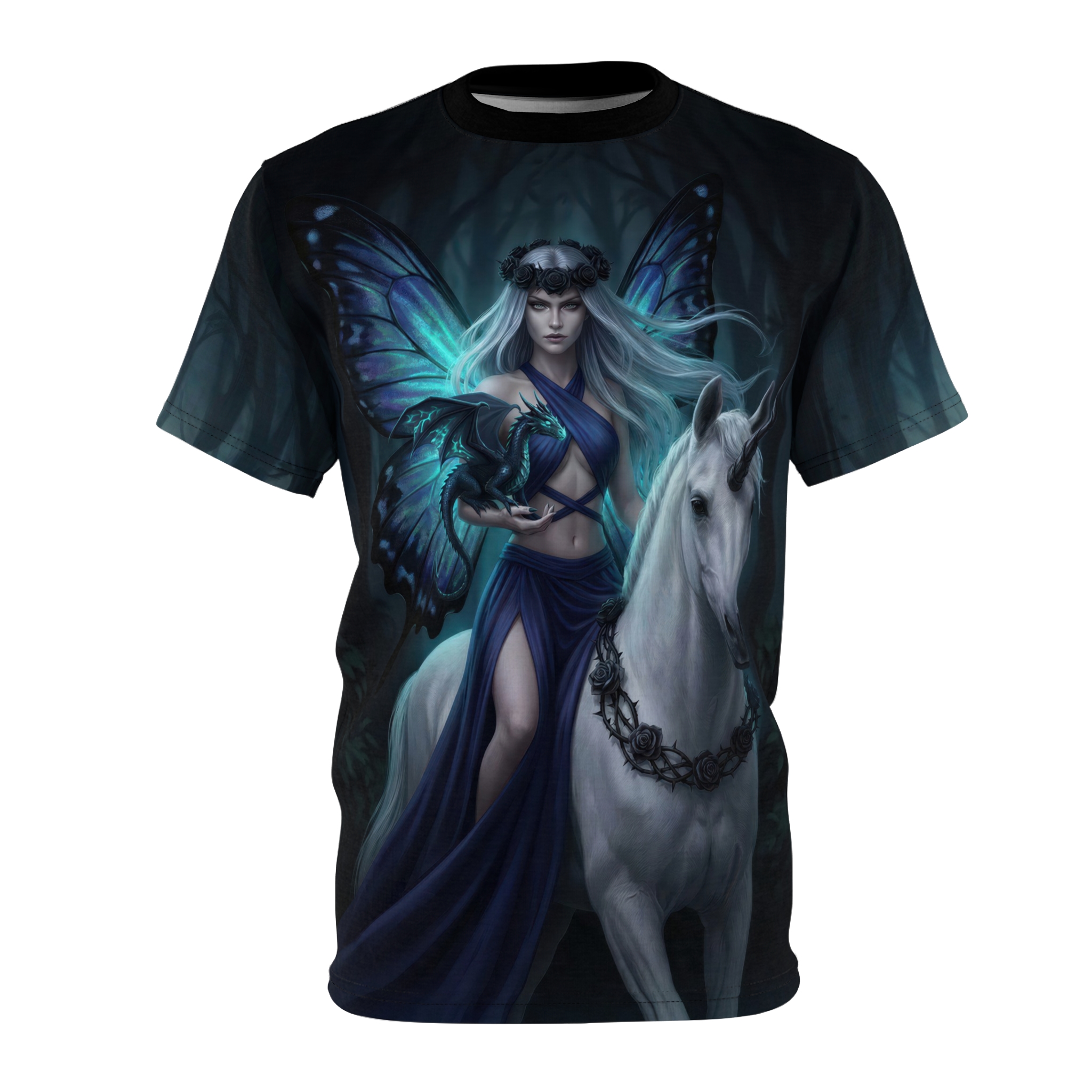 Mystic Fairy & Unicorn Tee — Fantasy Gothic AOP Shirt - Image 3