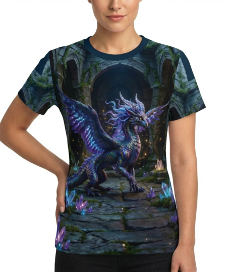 Mystic Crystal Dragon All-Over Print Tee