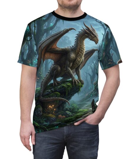 Dragon Forest T‑Shirt — Fantasy Dragon All‑Over Print Tee