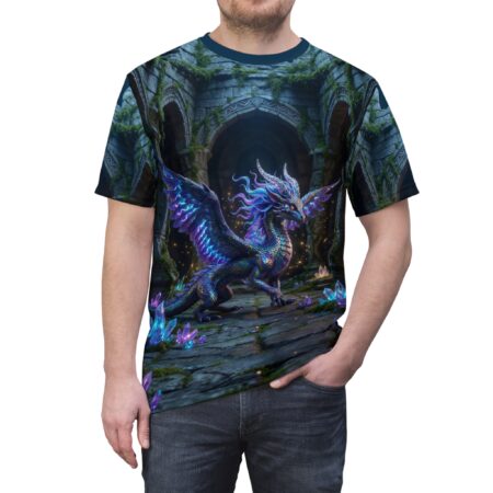 Bold Mystic Crystal Dragon All-Over Print Tee – high-quality graphic streetwear t-shirt