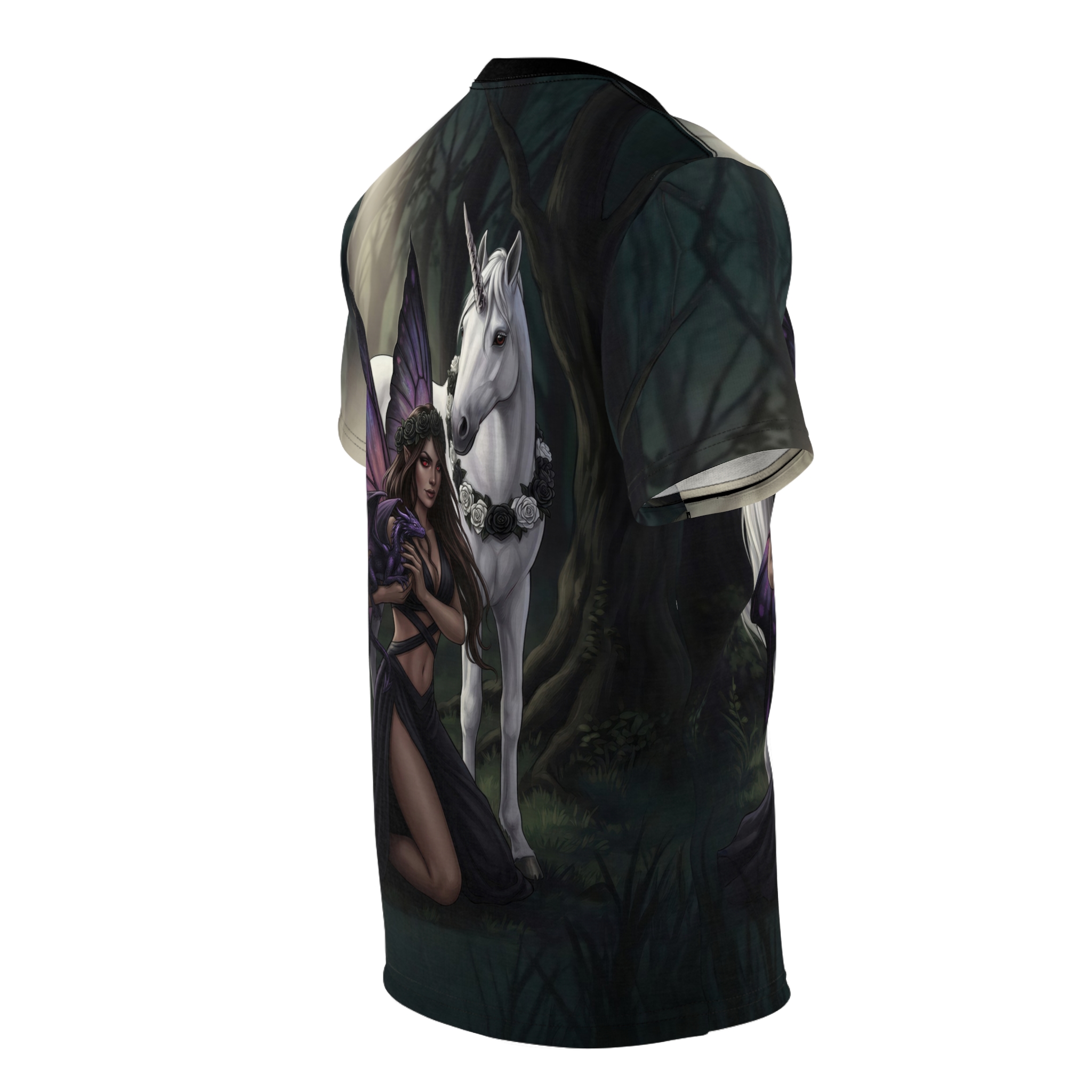 Unicorn & Fairy All-Over Print Tee — Fantasy Woodland Graphic Shirt - Image 5