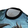 Blue and green mystical forest with glowing orbs and dragon scales on this all over print t-shirt.